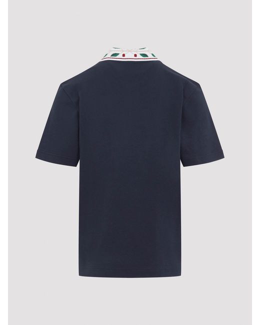 Casablanca Blue Laurel Piqu Polo for men