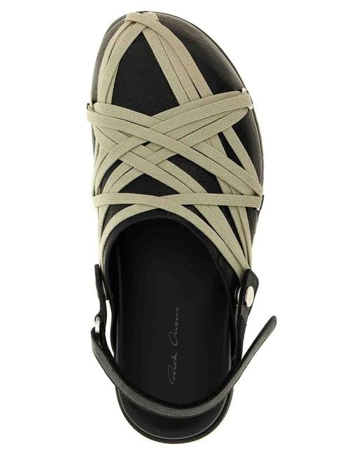 Rick Owens Black Megalaced Mules