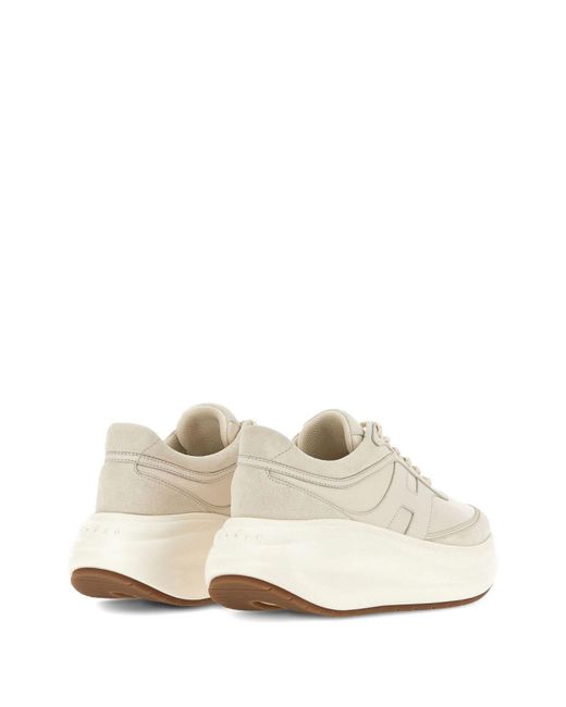 Hogan White Rebel Calf Leather Sneakers