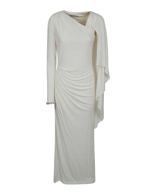 Self-Portrait Gray Jersey Drape Maxi Dress