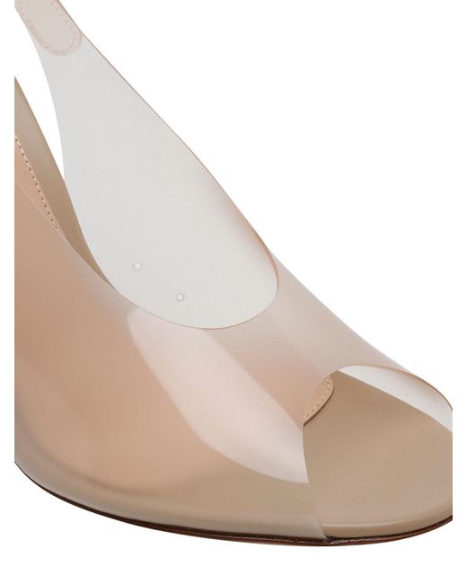 Gianvito Rossi White Clear Slingback Heeled Sandals