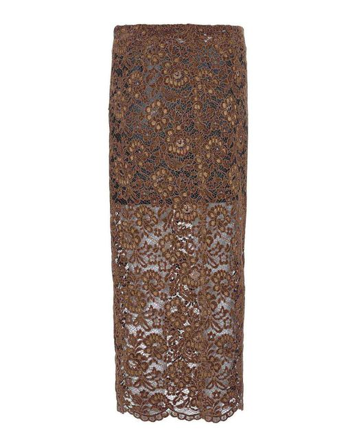 A PAPER KID Brown Gonna Made Of Polyester