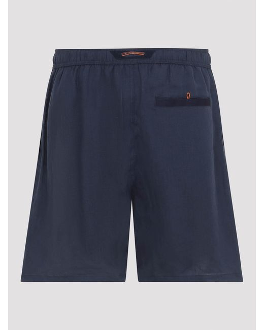 Sease Blue Hemp Drawstring Shorts for men