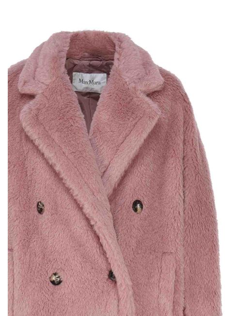 Max Mara Pink Long Teddy Coat