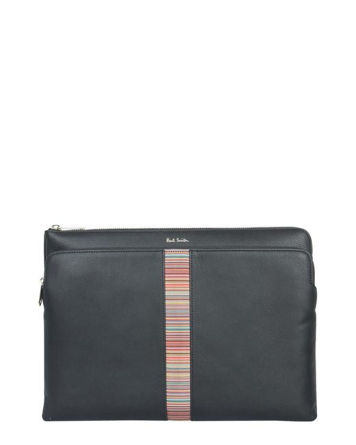 Paul Smith Gray Leather Docut Bag for men