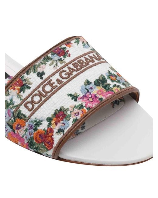 Dolce & Gabbana White Flat Shoes Sliders