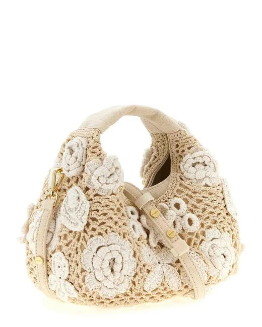 Ganni Metallic Mini Hobo Crochet' Handbag
