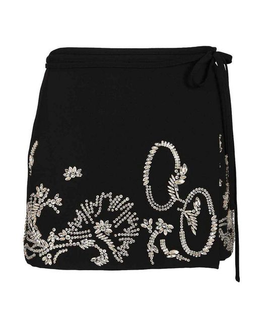 Dries Van Noten Black Wrap Miniskirt