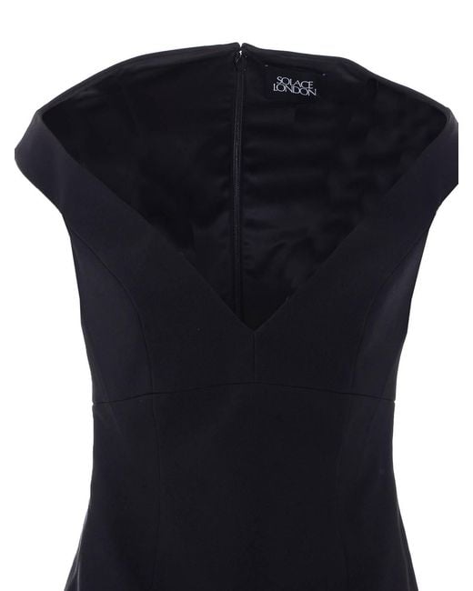 Solace London Blue Monica Midi Dress