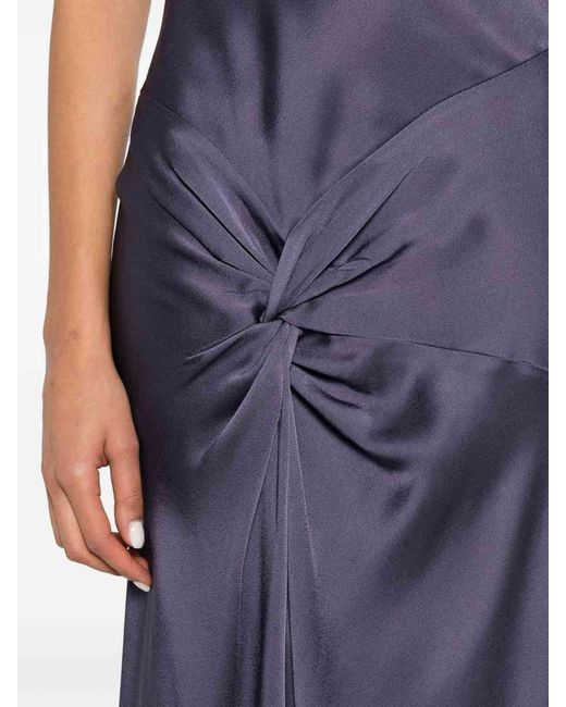 Victoria Beckham Purple Scoop Neck Maxi Dress