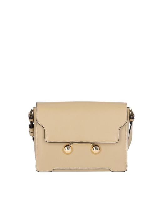 Marni Natural Marni Trunkaroo Leather Top-Handle Bag