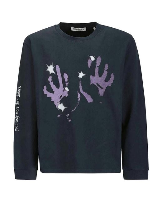 Our Legacy Blue Crew Neck T-shirt for men