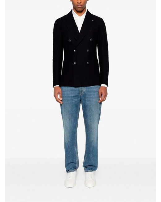 Tagliatore Black 'Montecarlo Jersey' Jacket for men