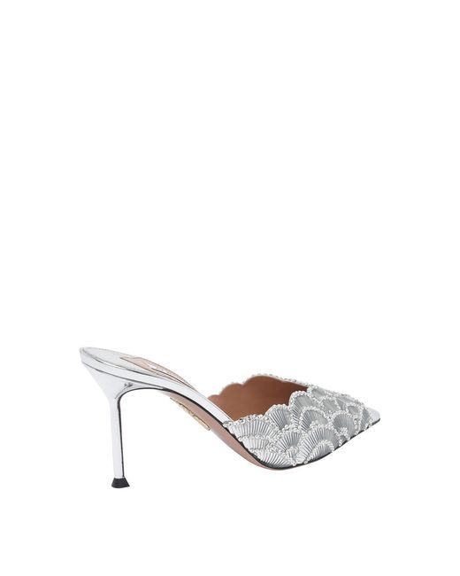 Aquazzura White Ce Soir Pump Mules
