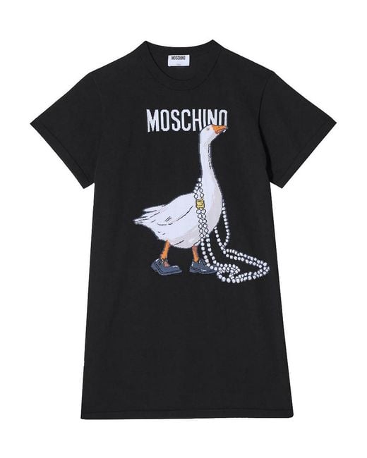 Moschino Black Goose Knitted Dress