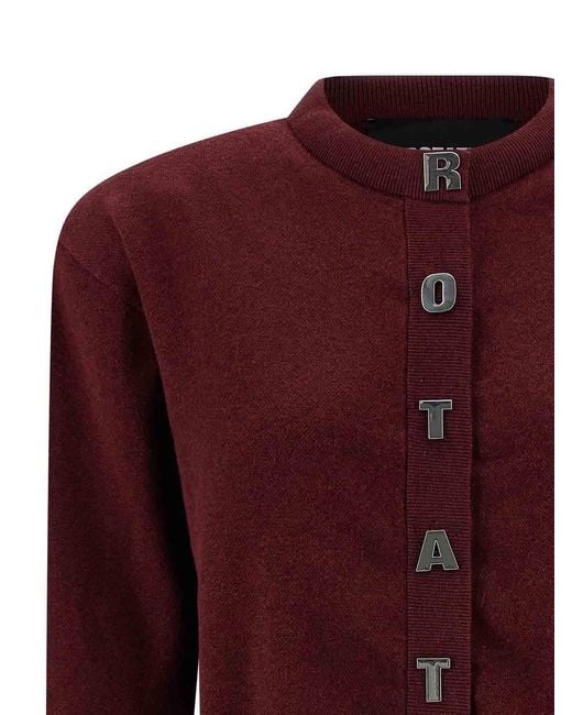 ROTATE BIRGER CHRISTENSEN Red Firm Knit Cardigan