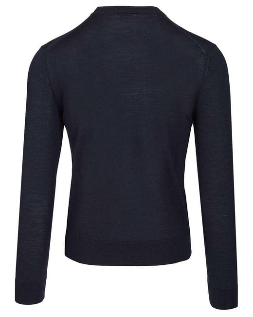 Etro Blue Wool And Silk Sweater for men