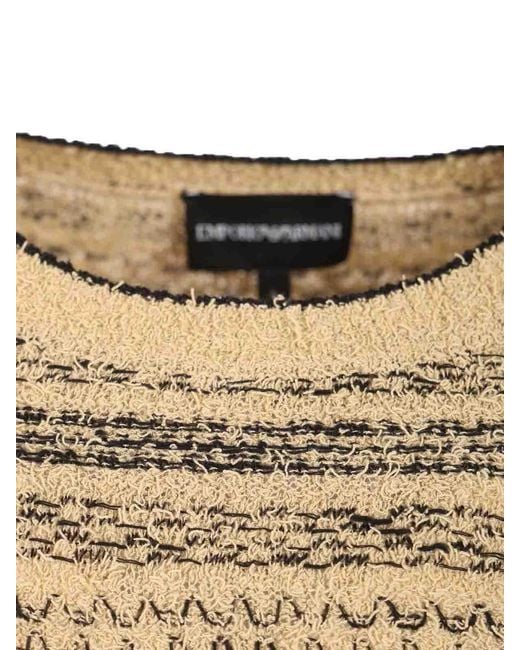 Emporio Armani Multicolor Triped Crewneck Cotton-Blend Jumper for men