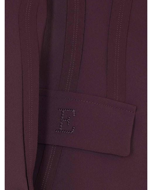 Elisabetta Franchi Purple Bourdeaux Double Breasted Button Closure