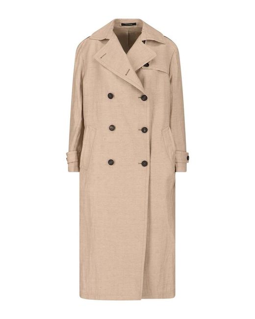 Tagliatore Natural Double-Breasted Trench Coat