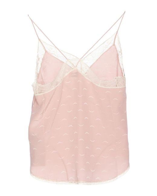 Zadig & Voltaire Pink Christy Jac Wings Tank Top