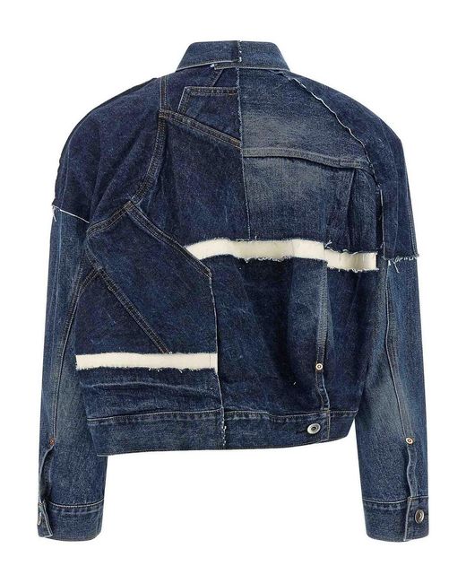 Sacai Blue Patchwork Denim Jacket