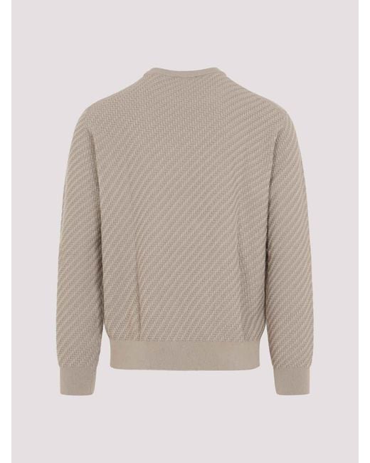 Brioni Gray Cotton And Silk Pullover for men