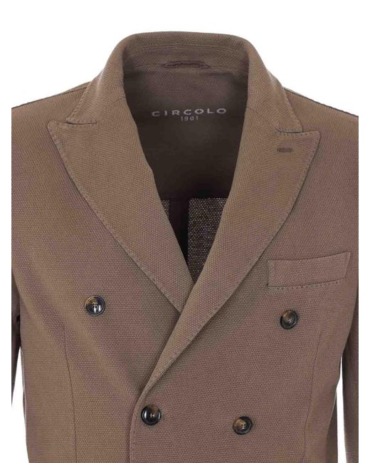 Circolo 1901 Brown Double Breasted Jacket for men