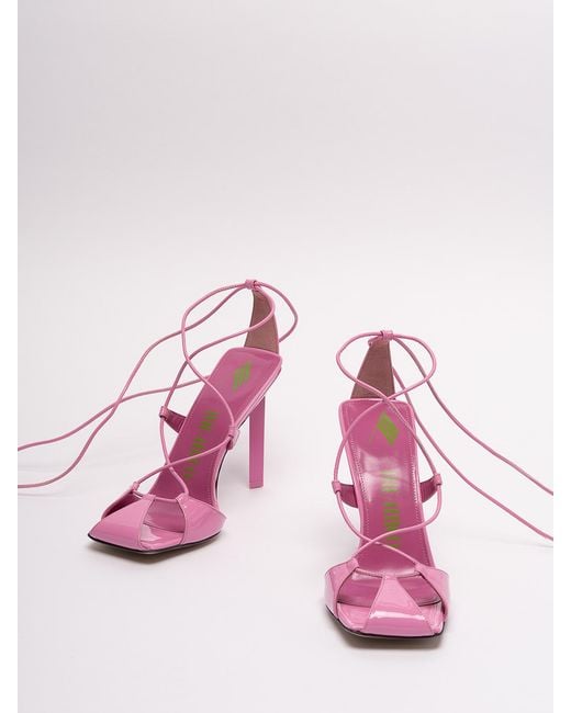 The Attico Pink 'Adele' Lace-Up Pumps