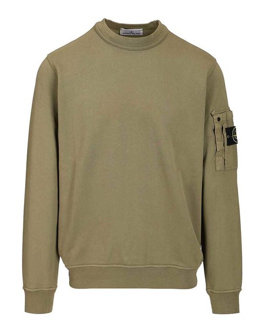 Stone Island Green Crewneck Sweatshirt for men