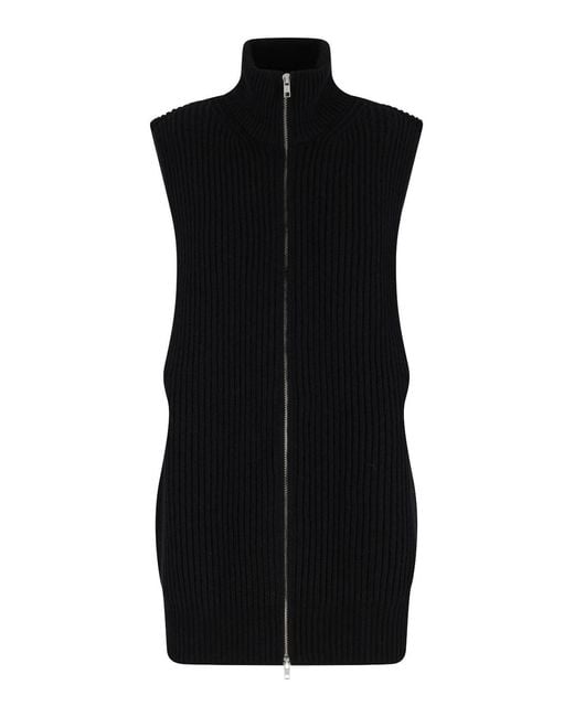 MM6 by Maison Margiela Black Wool Zip Vest