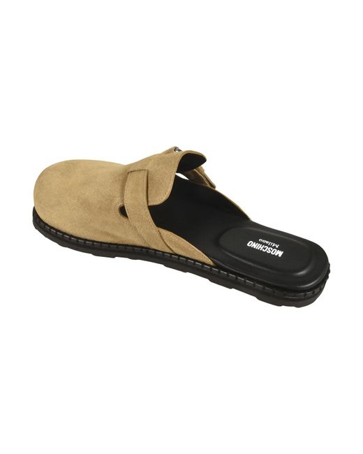 Moschino White Leather Mules for men