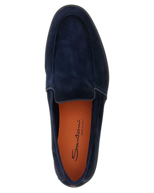 Santoni Blue Malib Loafers for men