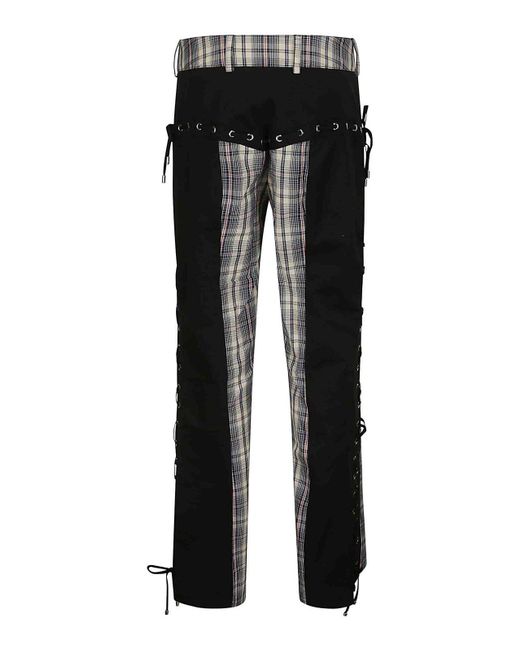 Chopova Lowena Gray Collage Tartan Trousers