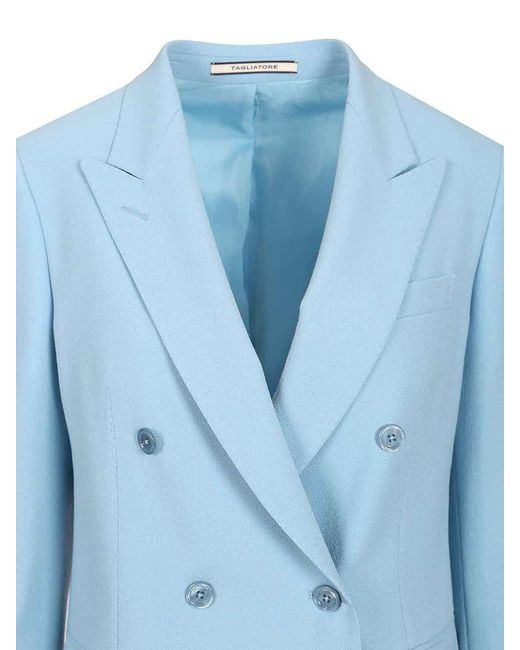 Tagliatore Blue Oversized Blazer