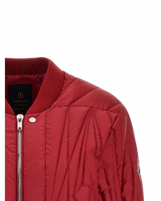 Rick Owens Red Moncler + 'Geocamo Flight' Down Jacket