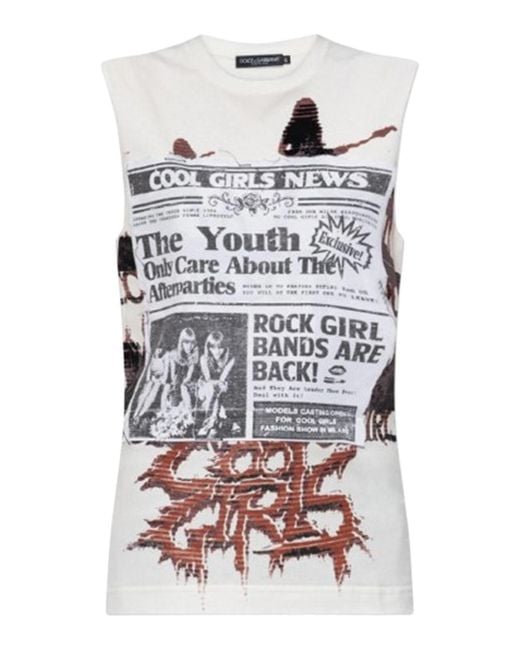 Dolce & Gabbana White Top With Print