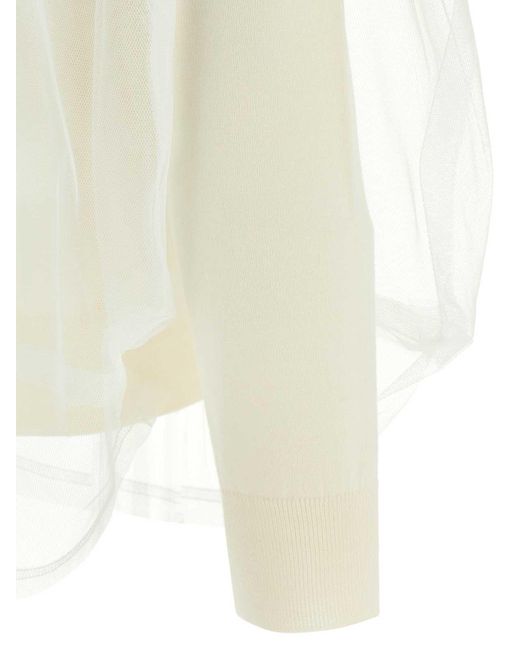 Comme des Garçons White Tulle Sweater