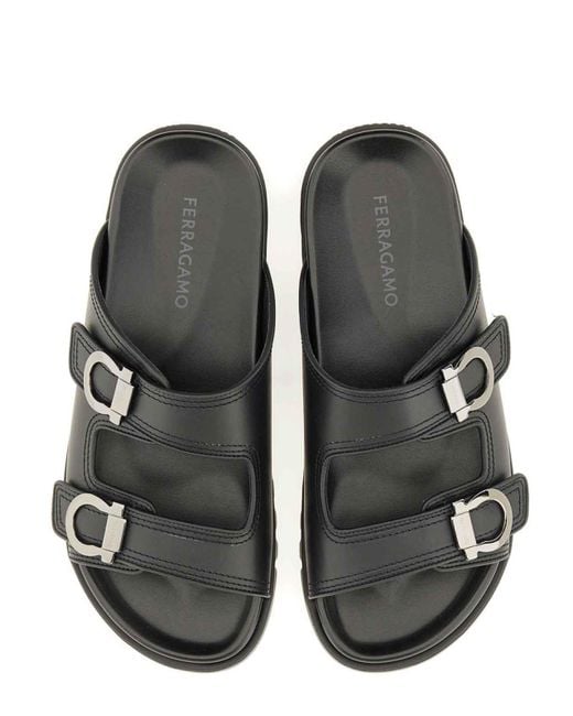 Ferragamo Black Double-Strap Sandal for men