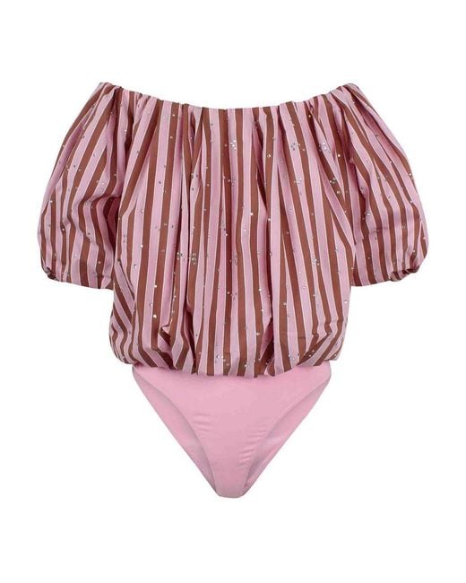 Essentiel Antwerp Pink Voluminous Striped Top