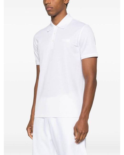Givenchy White Cotton Polo Shirt for men