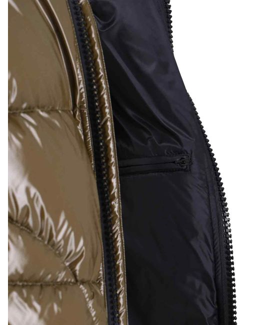 Herno Brown Logo Zip Down Jacket for men