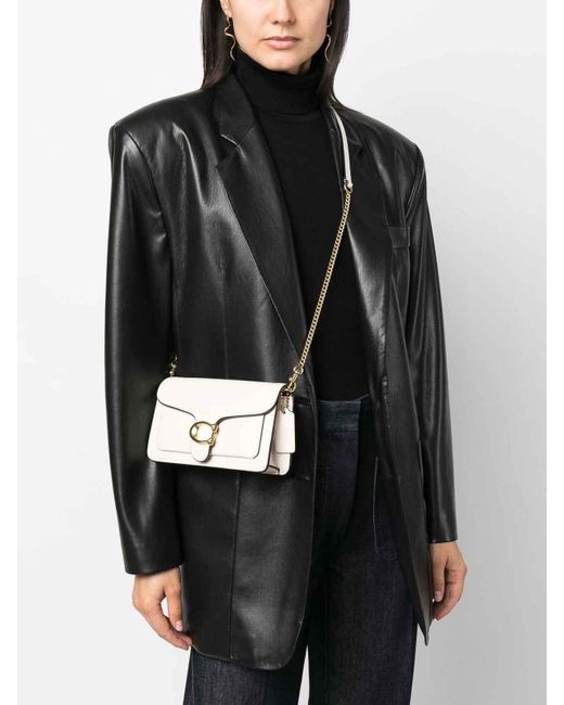 COACH Natural Tabby Chain Leather Clutch