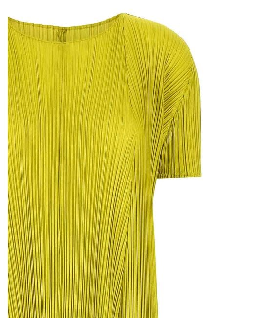 Pleats Please Issey Miyake Yellow Mellow Pleats' Dress