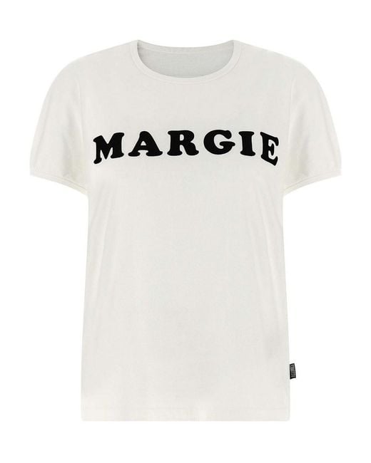 MM6 by Maison Margiela White Arc Print T-Shirt