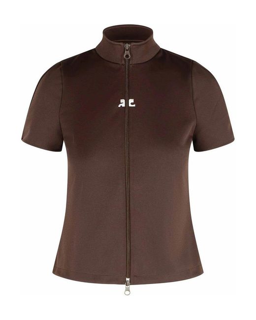 Courreges Brown Polyester T-Shirt
