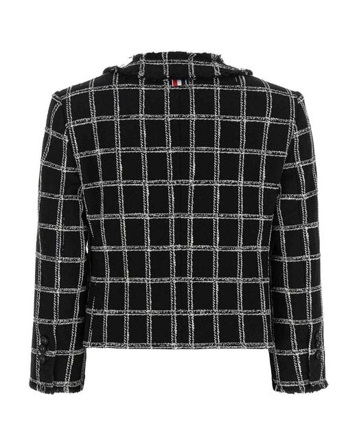 Thom Browne Black Tweed Blazer