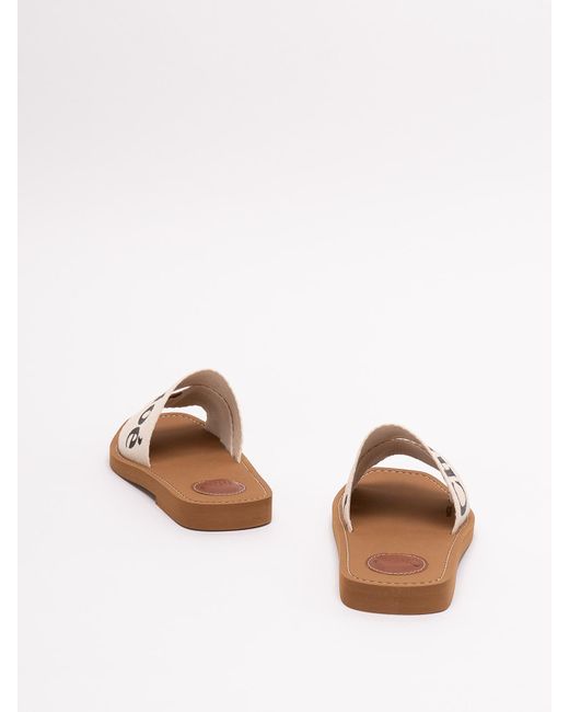 Chloé White `woody` Flat Sandals