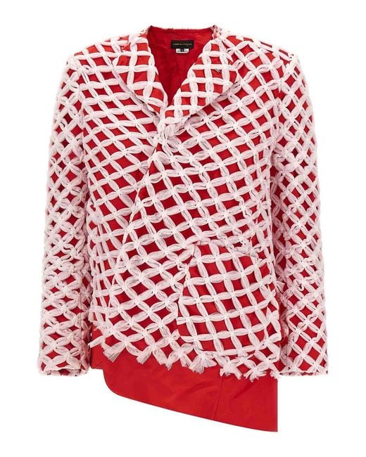 Comme des Garçons Red Tulle Weave Blazer