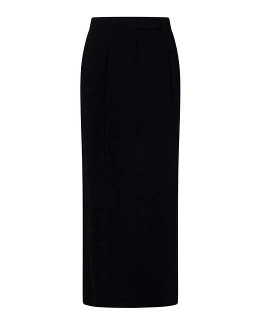 Max Mara Black Lemma Heavy Cady Long Skirt